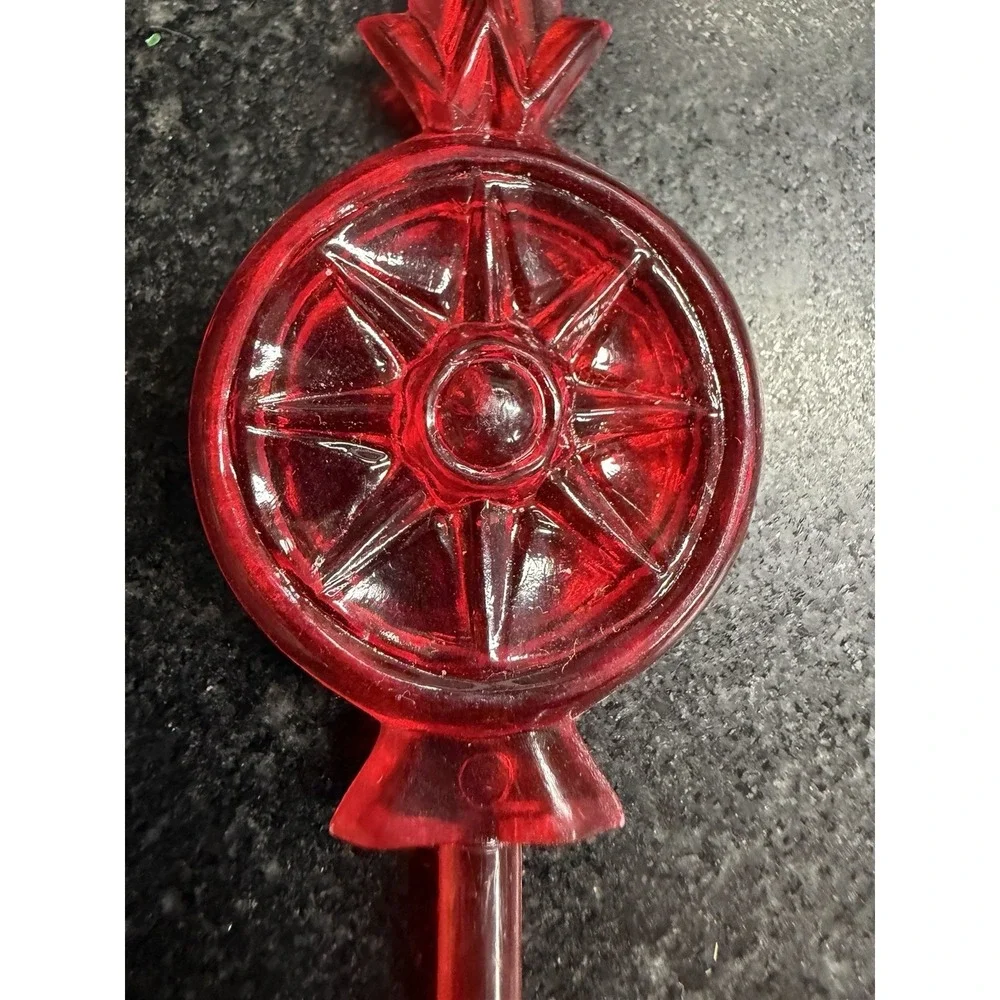 Red Plastic Christmas Tree Topper Light Cover Starburst‎ Finial 4